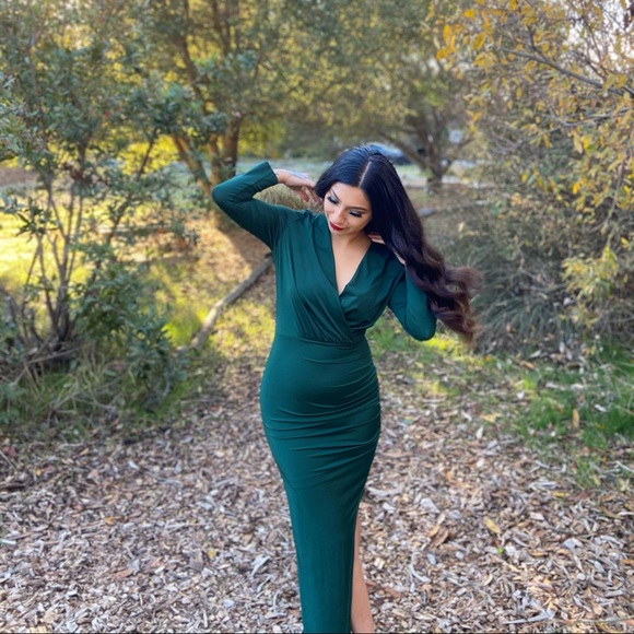 Emerald Cocktail Dress - Picture 1 of 5